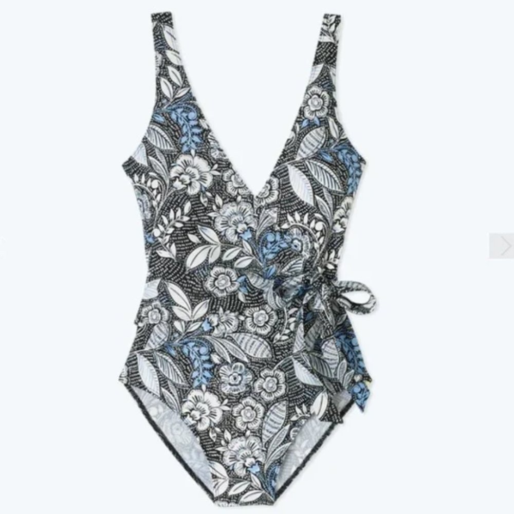 Summersalt The Perfect Wrap One-Piece in Island Floral size 8